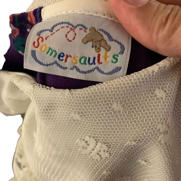 Vintage Somersaults Girls Flower Print Dress - Picture 11 of 12